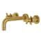 Kingston Brass KS8127DX Concord 2-Handle Wall Mount Bathroom Faucet, Brushed Brass KS8127DX - alternate 1